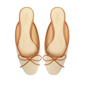 Schutz Arissa Linen Flat Mule size 6